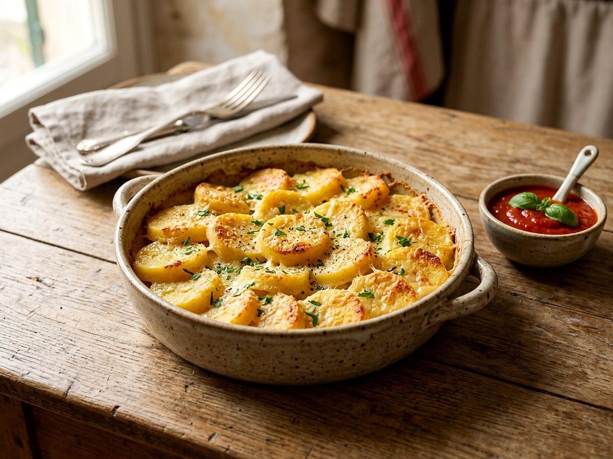 Gnocchi alla romana gratinati, salsa di pomodoro