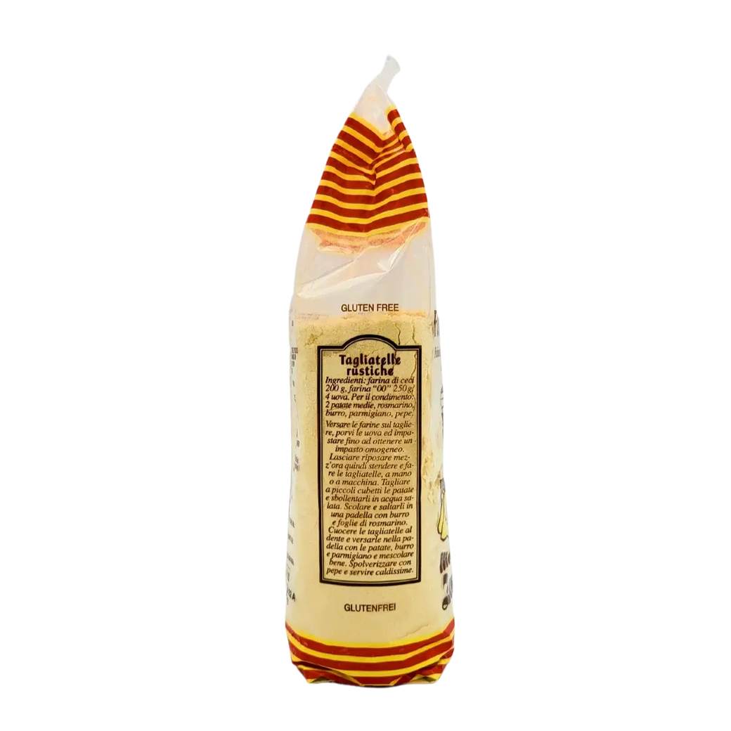 Emballage de farine de pois chiches Moline Lanone 500g, sans gluten, pour recettes italiennes et françaises comme farinata et socca.