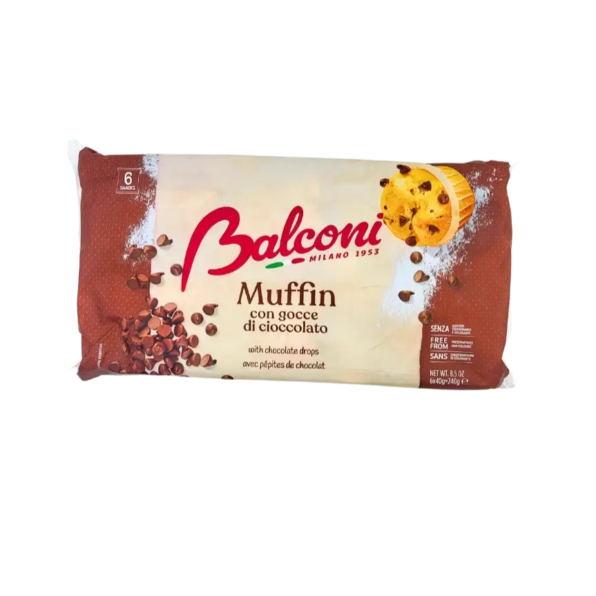Muffins met chocoladestukjes Balconi – Zachte Italiaanse muffins