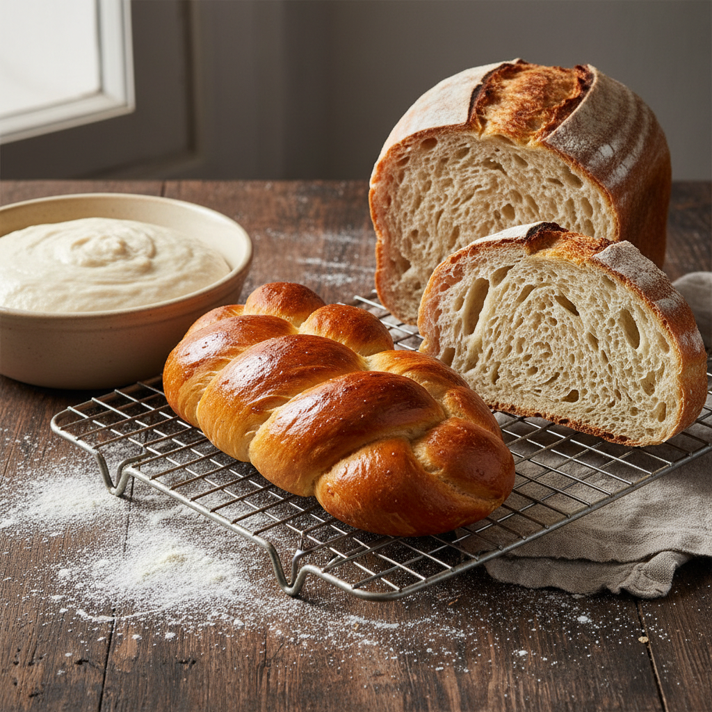 Farine Manitoba Oro Caputo – Farine de force type 0 (5 kg) – mise en scène générée par IA à partir de la photo du produit