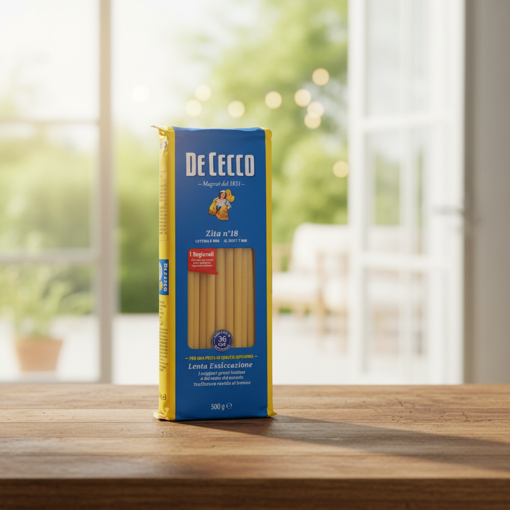 Zita n°18 De Cecco sur une table en bois, en lumière naturelle