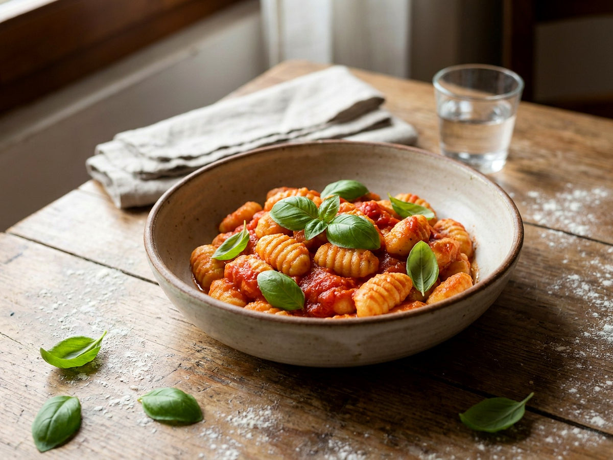 Homemade Potato Gnocchi with Tomato and Basil