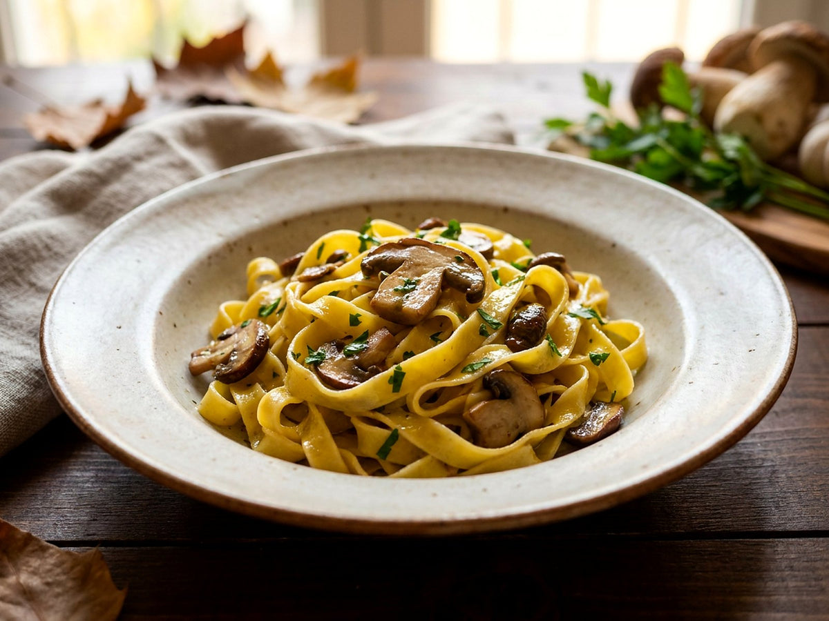 Fresh Tagliatelle with Porcini Mushrooms