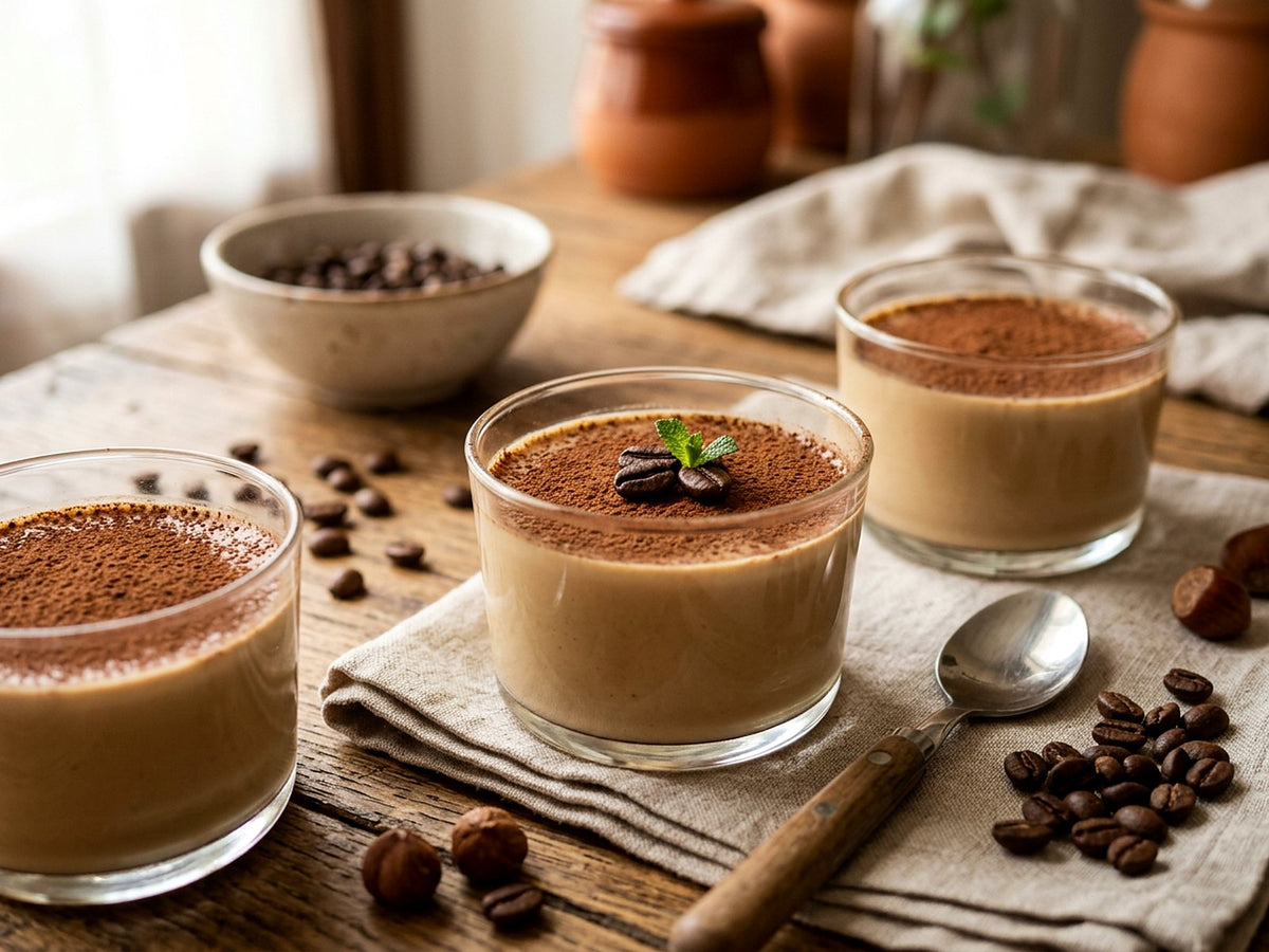 Coffee panna cotta with coffee liqueur